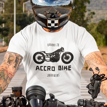 T-Shirt Moto homme L'Entourloop Motorcycle modèle Aviator chiné