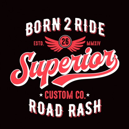 Tee shirt vintage motard Born 2 ride 2