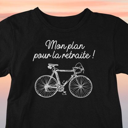 T shirt vélo vintage mon plan retraite 2