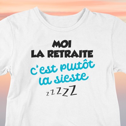 Tee shirt homme humour retraite sieste