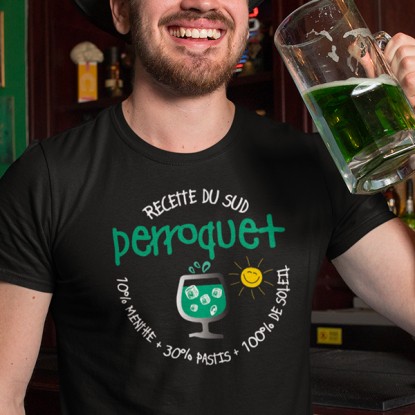 Tee shirt humour apero perroquet