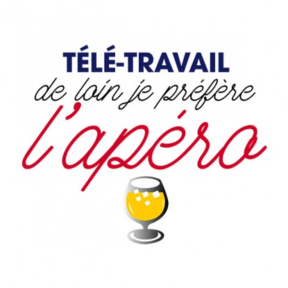 Tee shirt humour télé travail ou apéro 2