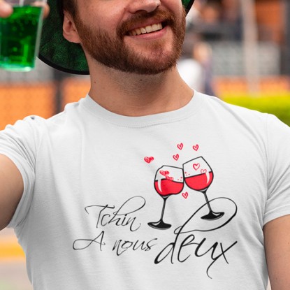 Tee shirt humour apero chin à nous deux