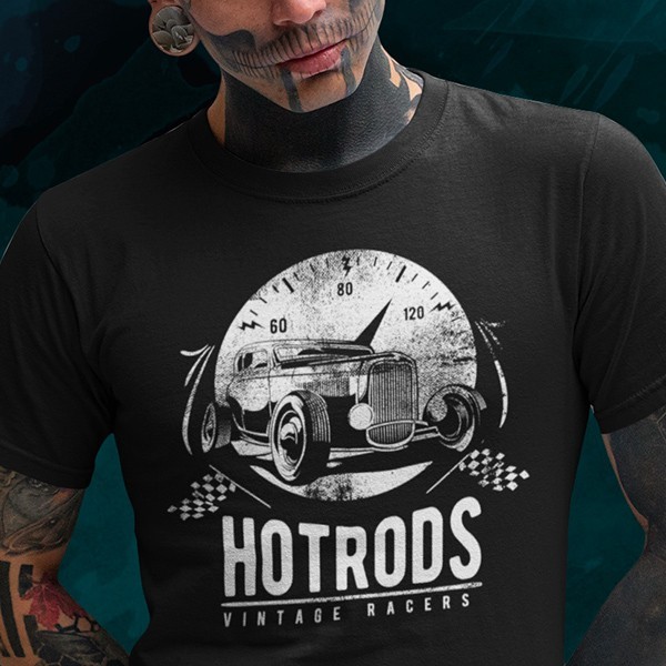 T-shirt auto vintage Hot Rods