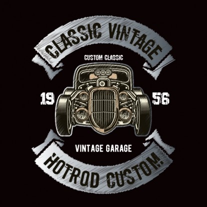 T-shirt automobile vintage Hot Rod Custom 2