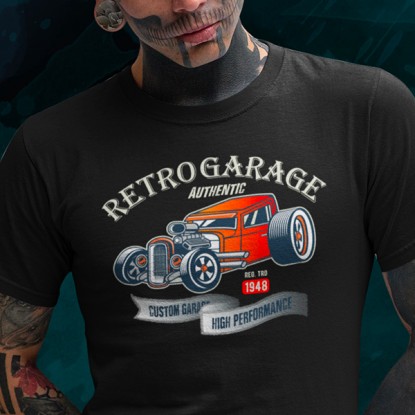 Tee shirt vintage automobile rétro garage