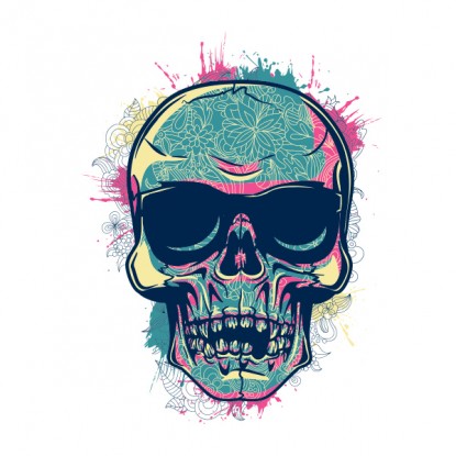 T-shirt humour noir tête de mort 2