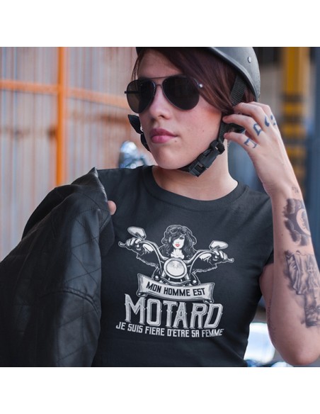 T-shirt moto femme fière de son homme motard