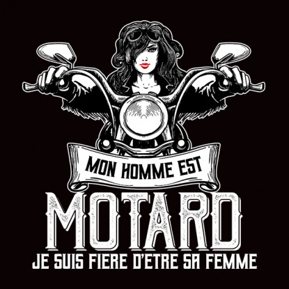 T-shirt moto femme fière de son homme motard 2