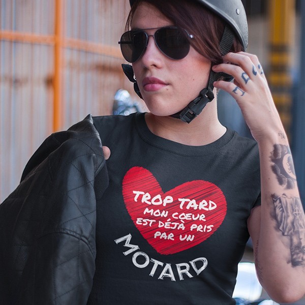 T shirt moto femme pour motarde amoureuse