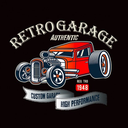Tee shirt vintage automobile rétro garage 2