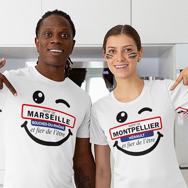 Tee shirt personnalisé humour département Tee shirt personnalisé humour département