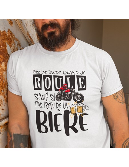 T-Shirt Homme Gris Je ne ronfle pas, je rêve que je suis en Harley