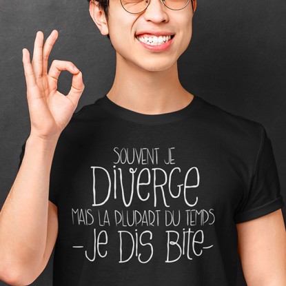 Tee shirt humour sexe homme Souvent je diverge