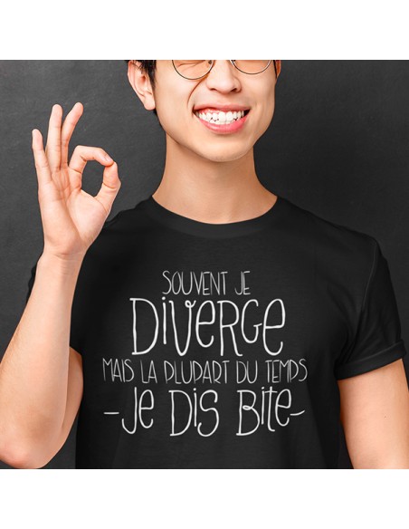 Tee shirt humour sexe homme Souvent je diverge