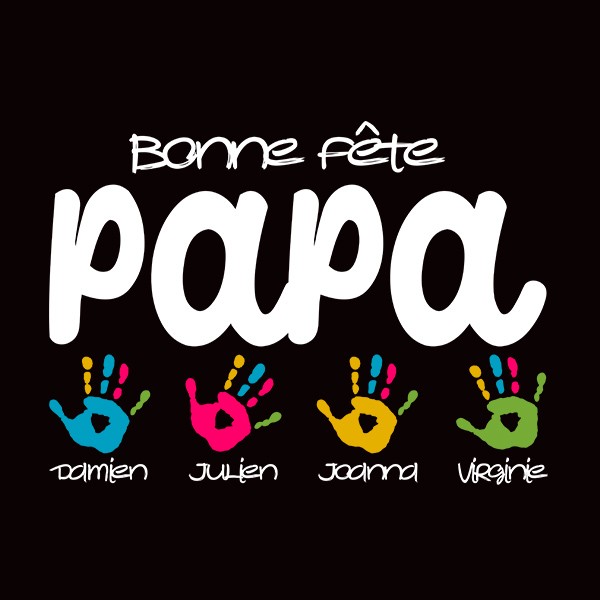 T shirt personnalisé fete des peres 4 prénoms T shirt personnalisé fete des peres 4 prénoms