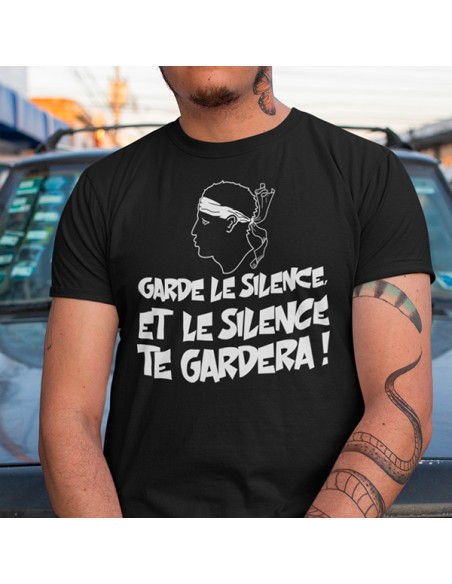 T shirt Corse humour garde le silence