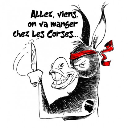 T shirt humour viens on va manger chez les Corses 2