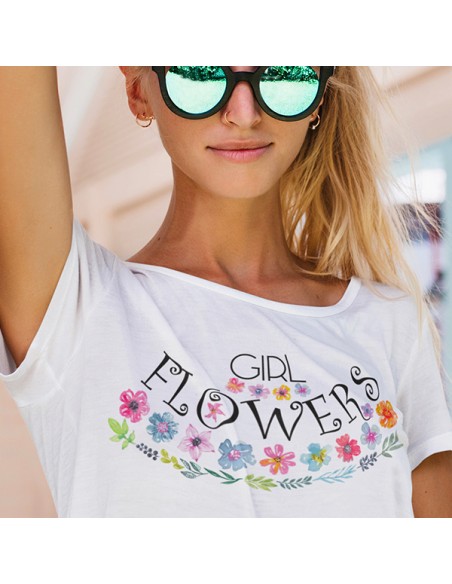 T shirt amour Girl flowers