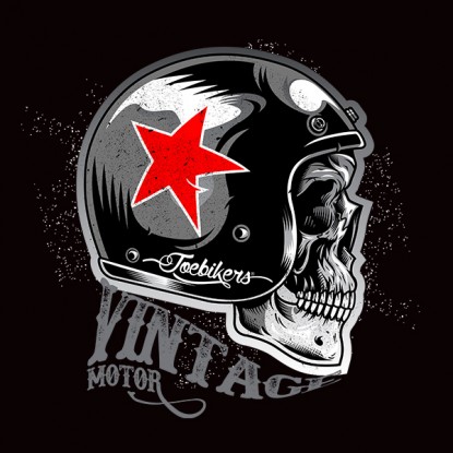 Tee shirt biker vintage motor 2