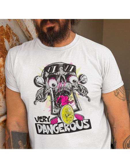 T-shirt humour biker very dangerous