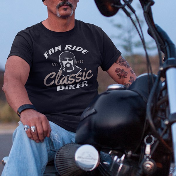 Tee shirt vintage fan ride biker