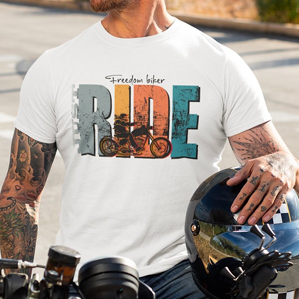 T shirt biker vintage just ride