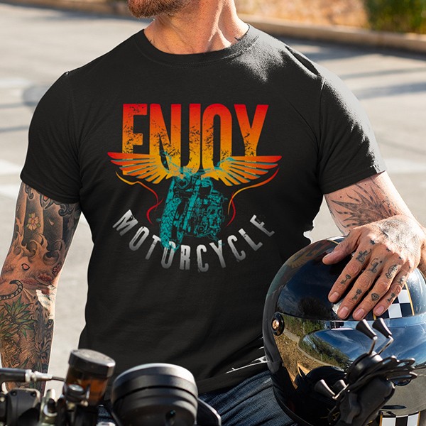 T shirt motard vintage Enjoy Motorcycle