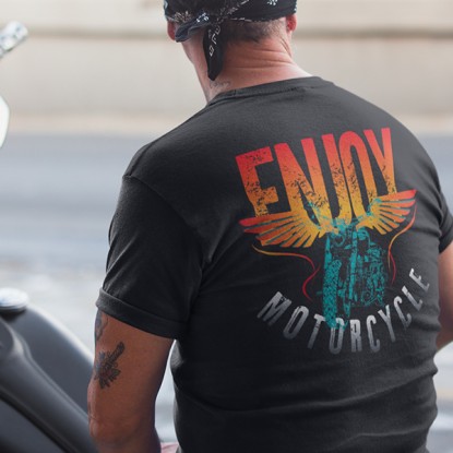 T shirt motard vintage Enjoy Motorcycle 2
