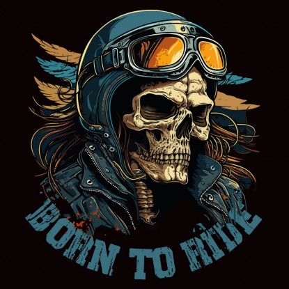 T shirt moto vintage born to ride 2