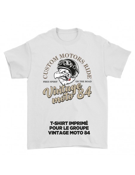 T-shirt blanc personnalisé pour groupe motards