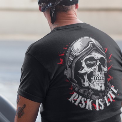 T-shirt biker risk is life