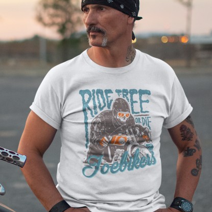 T-shirt biker ride free or die