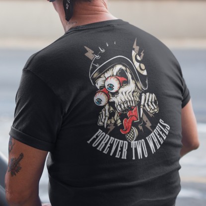 Tshirt biker forever two wheels