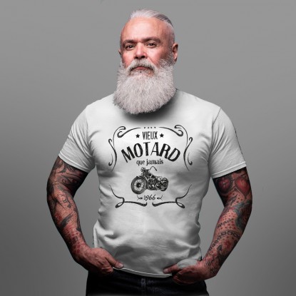 T shirts moto vintage homme Vieux motard que jamais 2