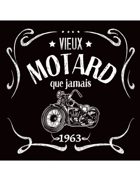 T-shirt moto personnalisable Vieux motard que jamais 1963