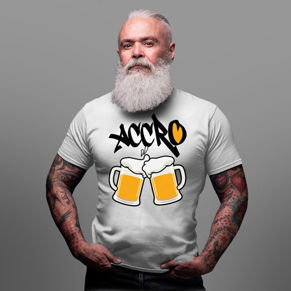 Tshirt blanc ou noir Accro bière